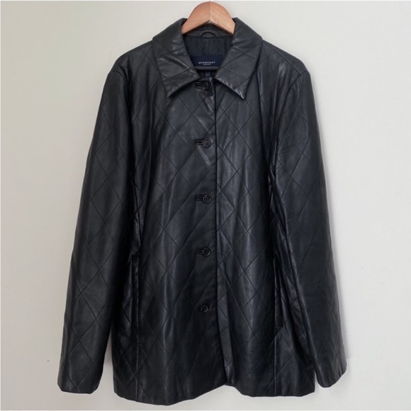 Burberry Quilted Black Leather Jacket US 4 - Picture 2 of 9